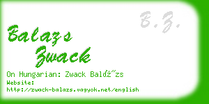 balazs zwack business card